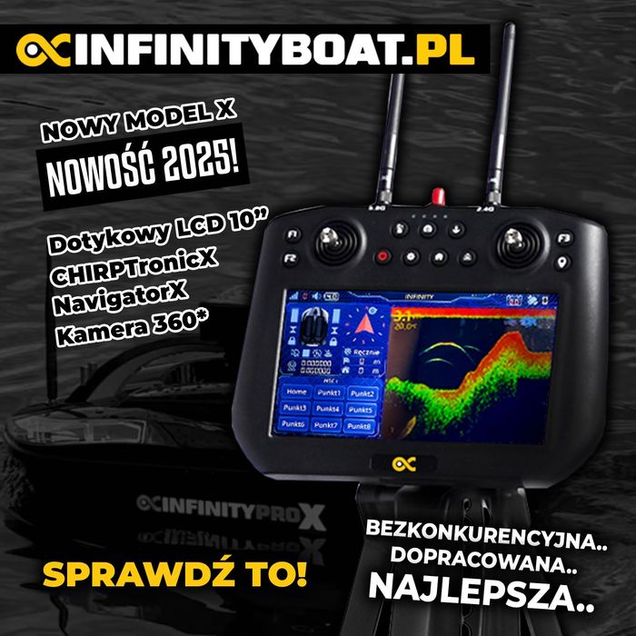 INFINITY PRO X - Najlepsza Łódka Zanętowa ALL-IN-ONE! GPS, ECHO, NAVI