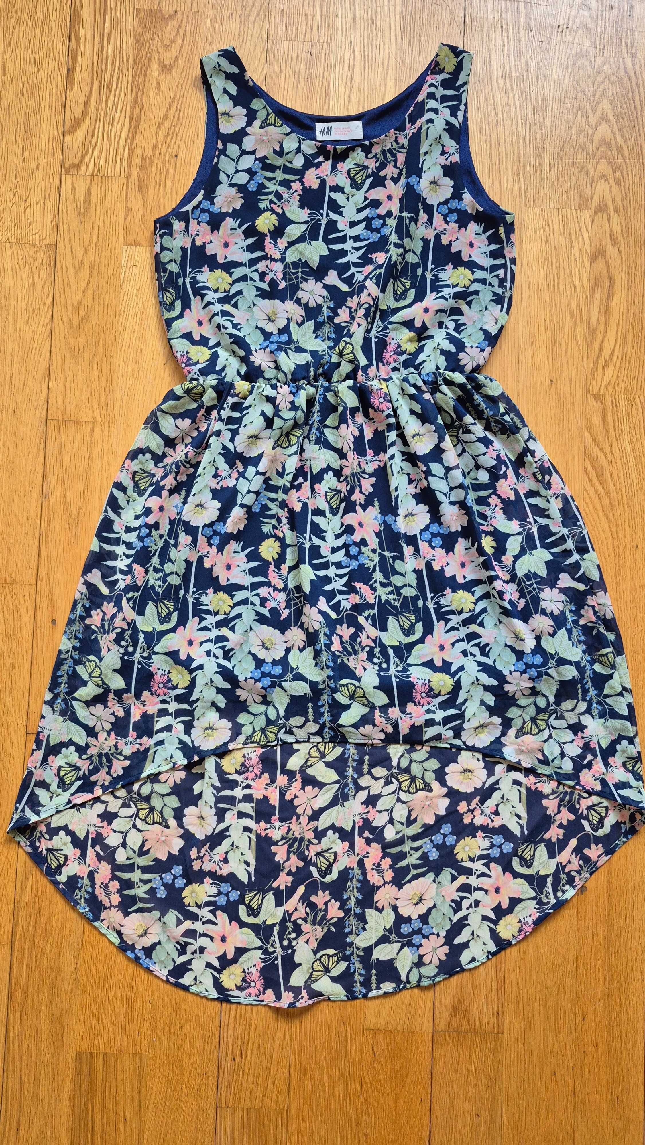 Letnia sukienka H&M w kwiaty, rozm. 152 (11-12 lat)