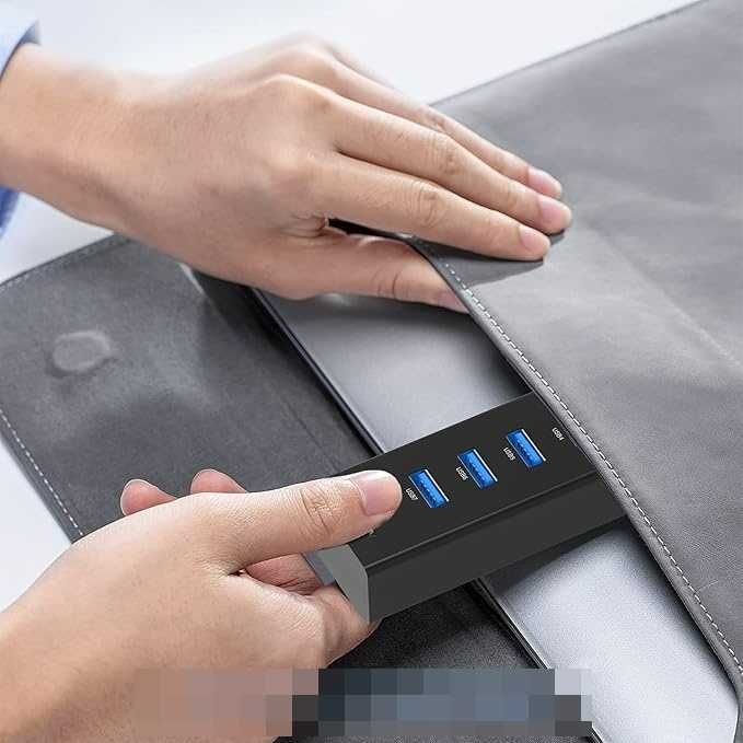 Hub USB 3.0 7-portowy, superszybki 5Gb/s, do PC, Mac, laptopa