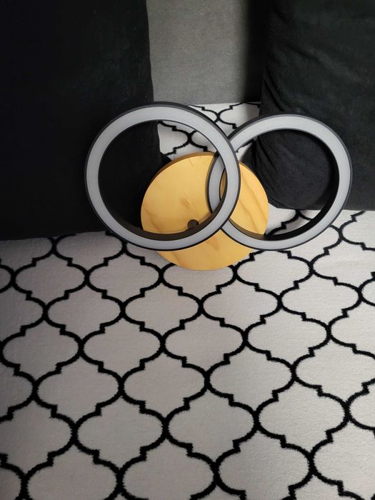 Kinkiet Rog czarny z drewnem LED Inspire