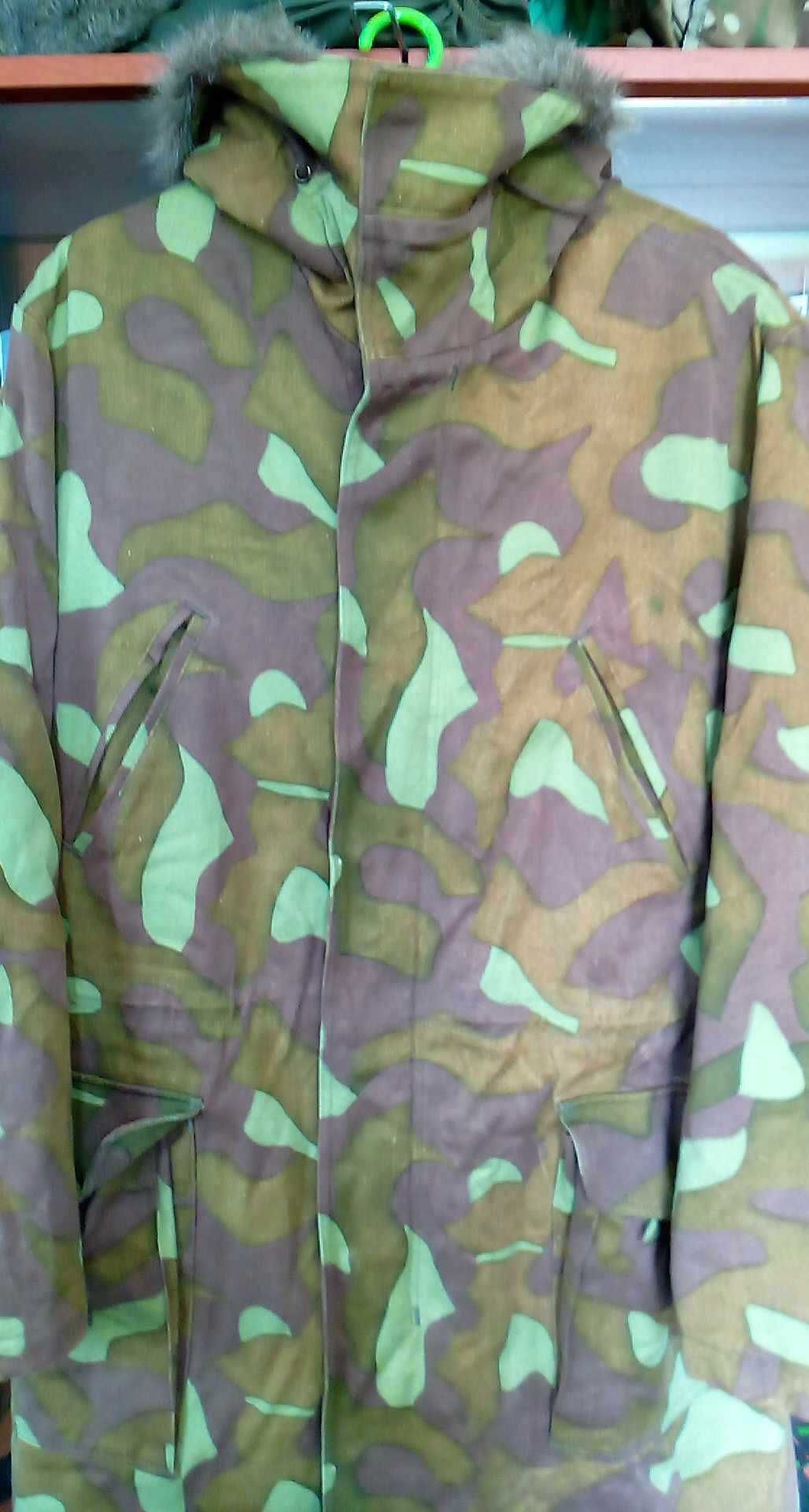 Długa Parka Zimowa Armia Finlandia M62 camo r. M~L unikat