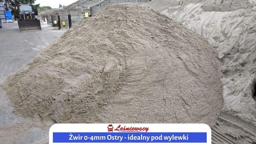 ŻWIR 0-4mm OSTRY czysty pod wylewki/kostkę do betonu Transport 1-27ton