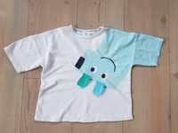 ZARA t-shirt bluzka koszulka 98 na lato oversize pies lindex next