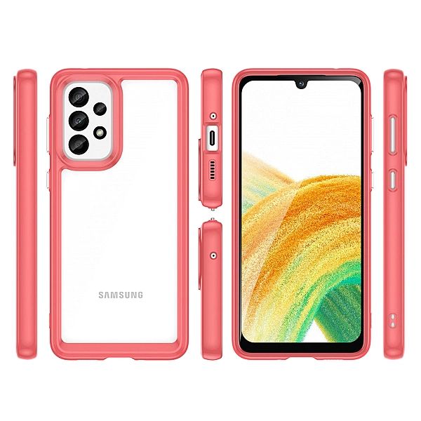 Etui Outer Braders z Ramką do Samsung Galaxy A33/5G czerwony