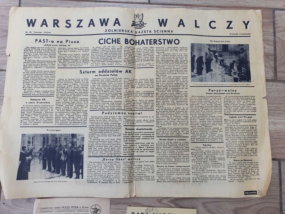 Stare wojenne dokumenty - faksymile