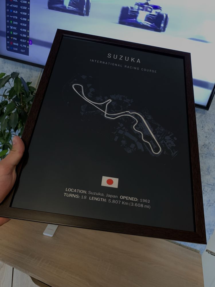 Постер з треками formula 1 (скло)