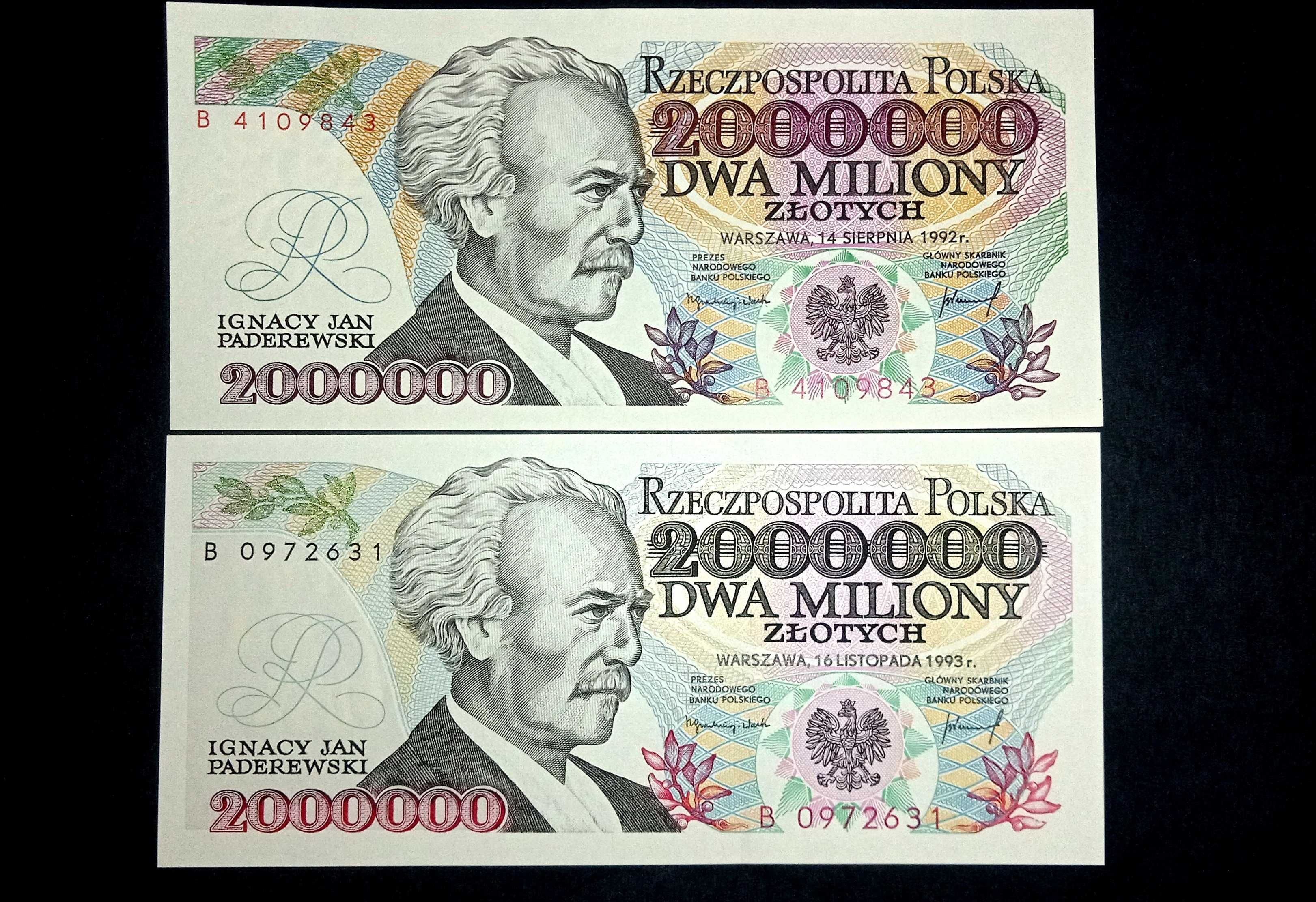 Banknoty PRL 2.000000 zł   2 szt   st.1 UNC