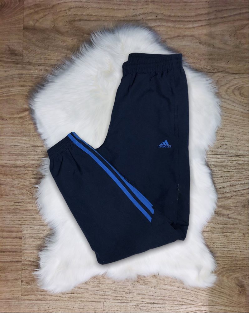 Spodnie dresy Adidas 3 stripes paski rozmiar S 164 cm granatowe