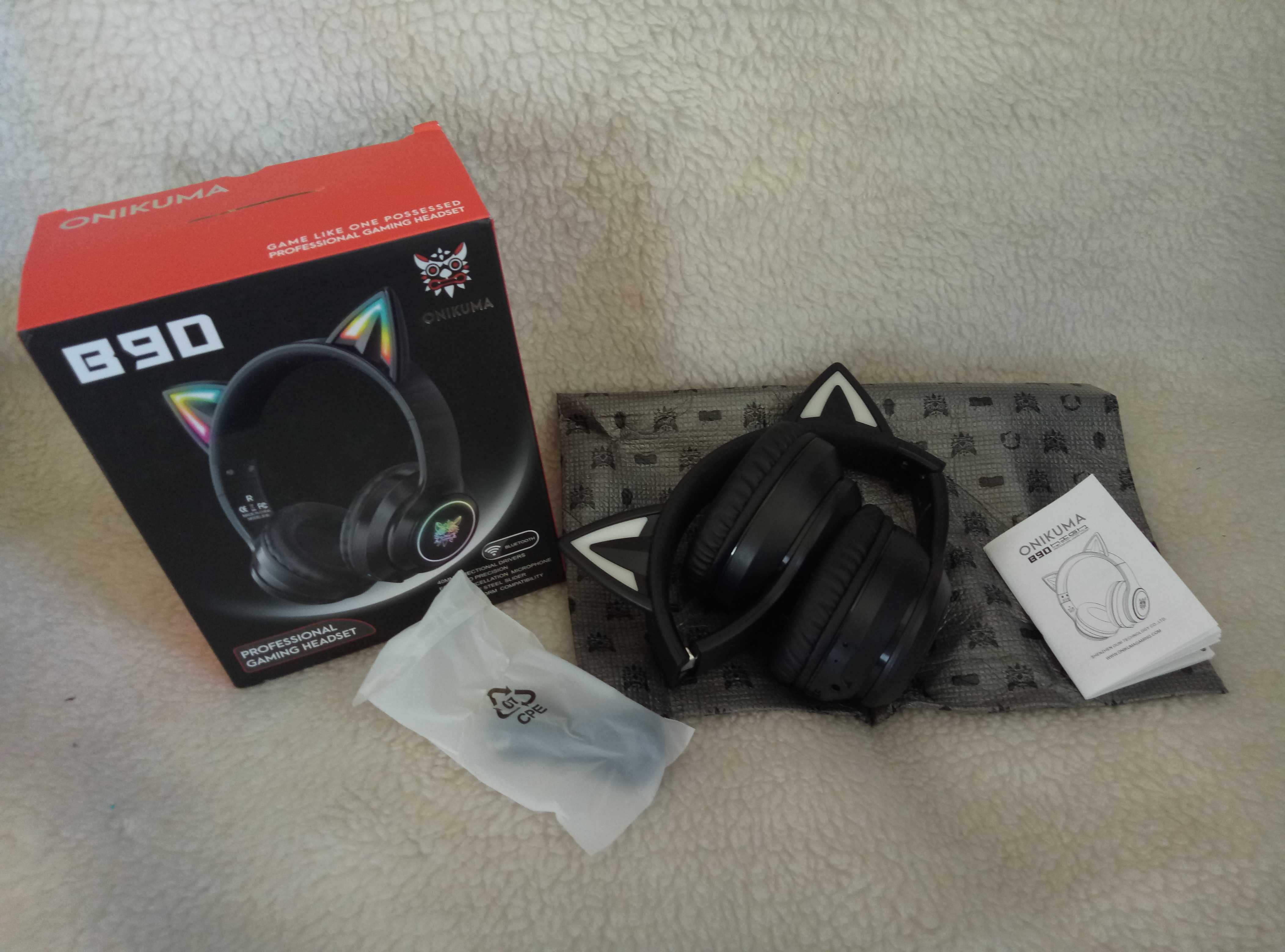 Навушники ONIKUMA Gaming CAT B90 Bluetooth з підсвіткою