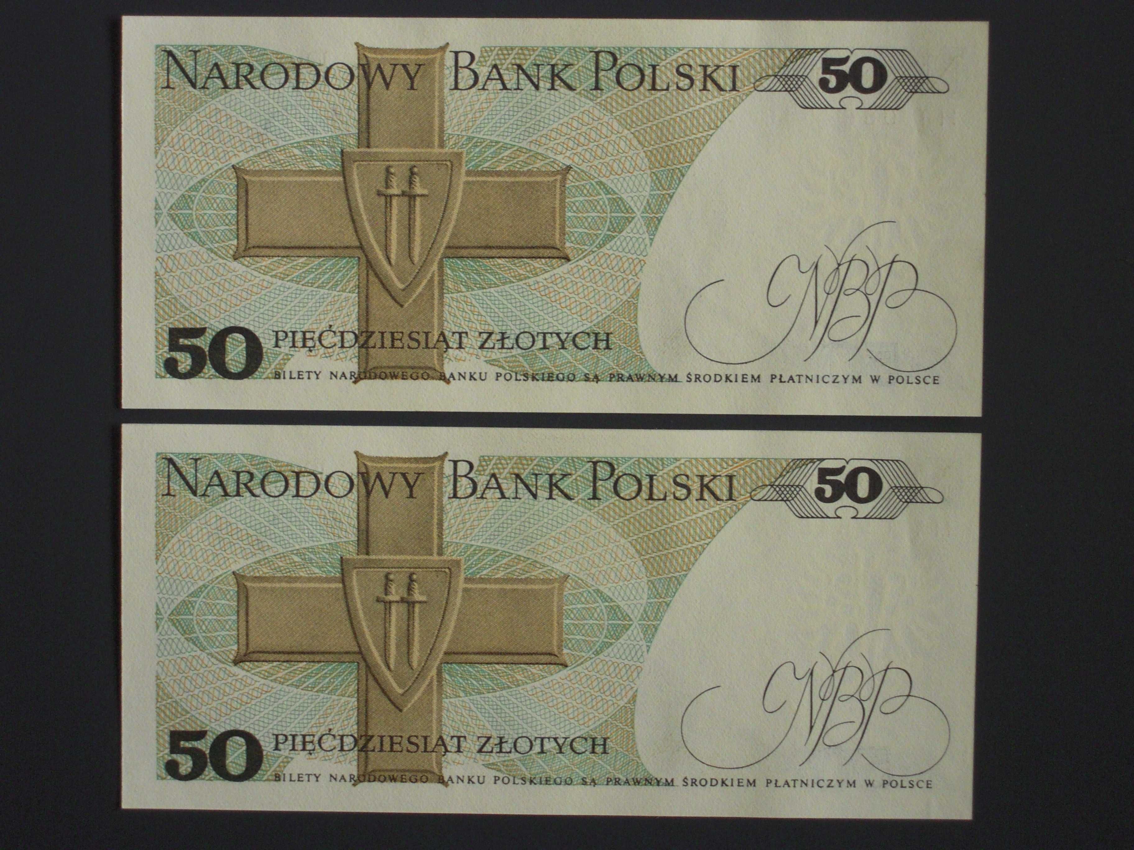 Banknoty PRL 50 zł - Karol Świerczewski - seria HT z 1 grudnia 1988 r.