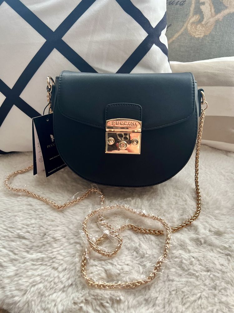 Puccini torebka damska crossbody złoty łańcuszek