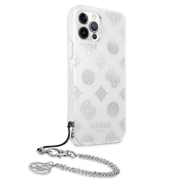 Etui Guess Peony Chain Collection dla iPhone 12 Pro Max Silver