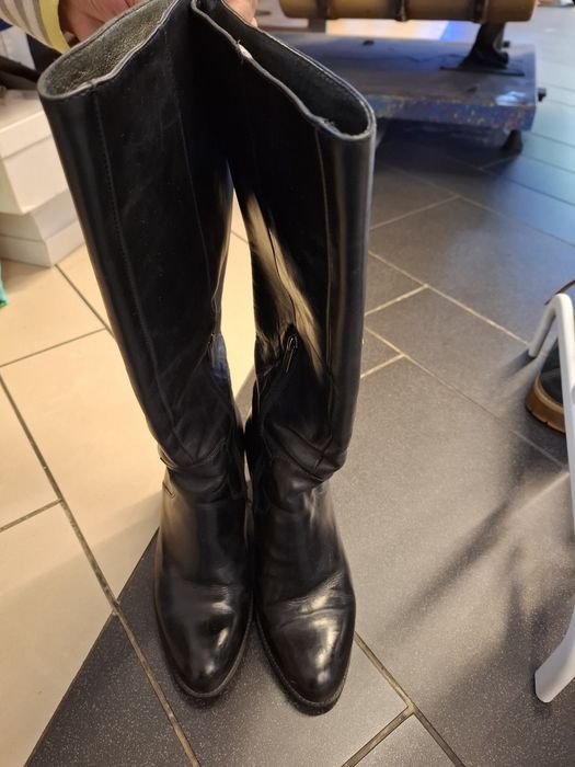 Kozaki skórzane czarne Ryłko 37