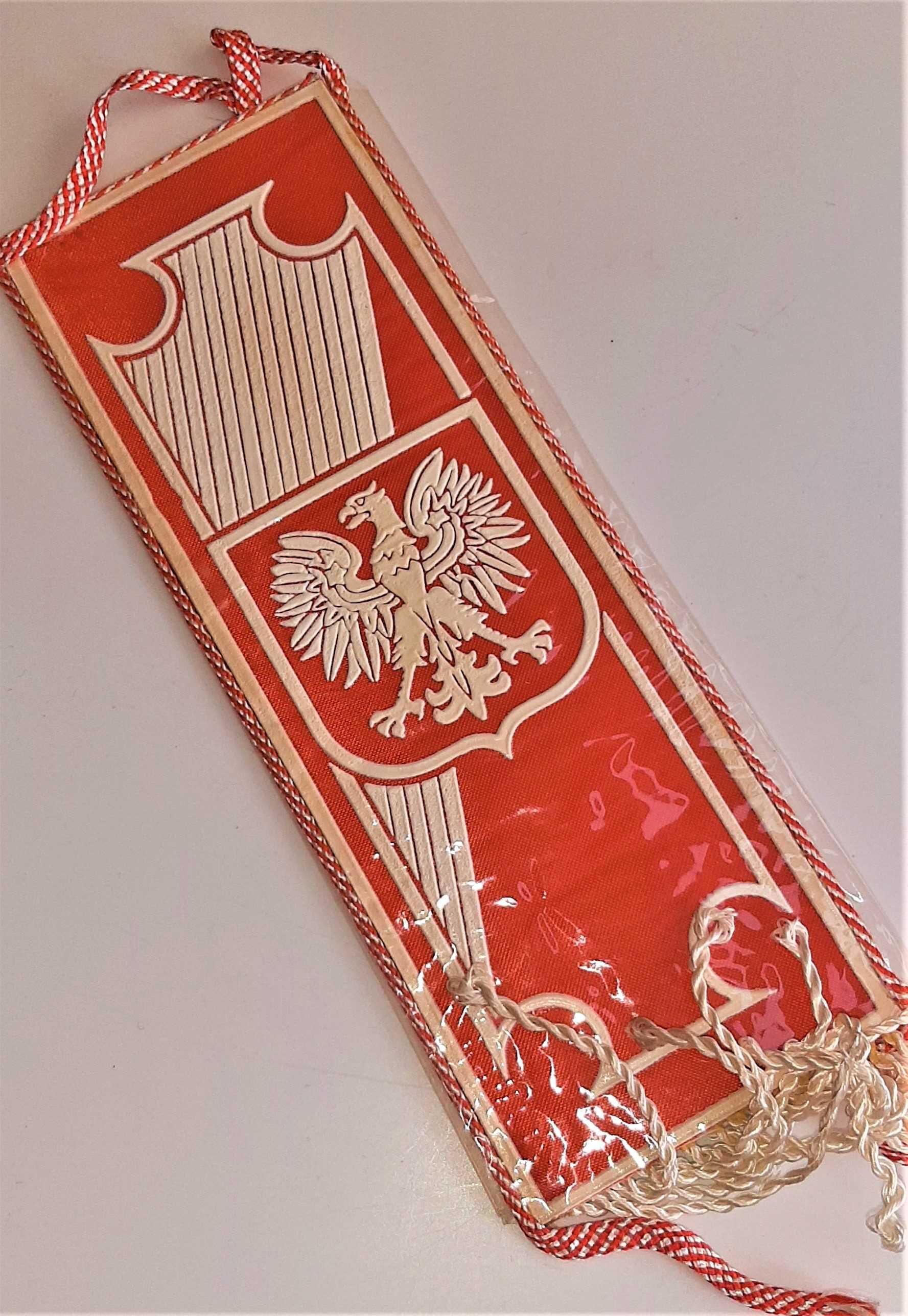 Proporczyk Bełchatów Herb 1977 Orzeł bez korony Niebieski