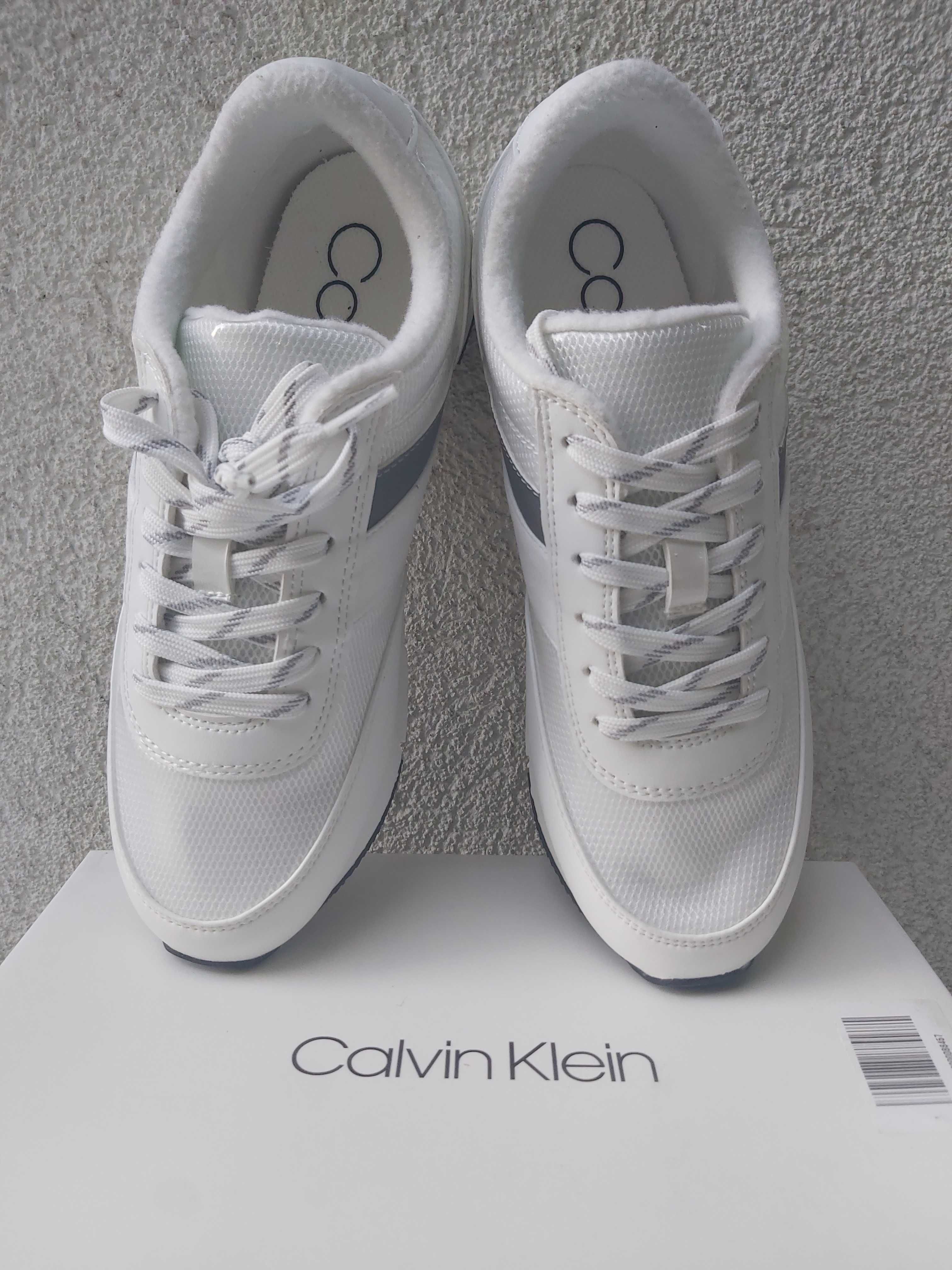 Nowe oryginalne sneakersy Calvin KLEIN tea low 38m białe trampki