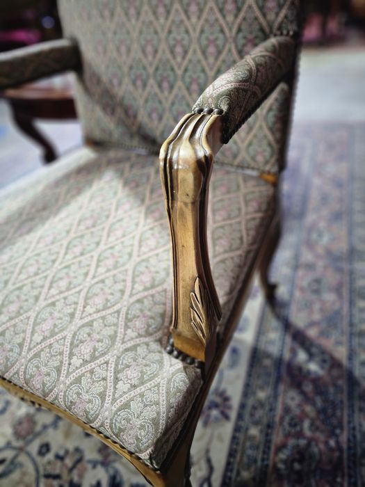 Fotel Ludwik 2 szt kwiaty #676 Antyki Stylowy Węgrów