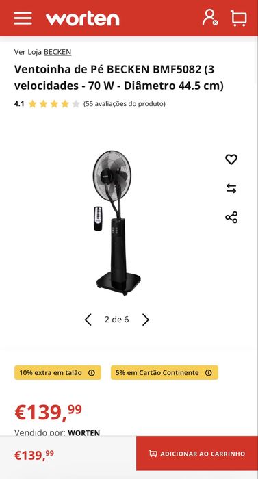 Ventoinha de Pé BECKEN