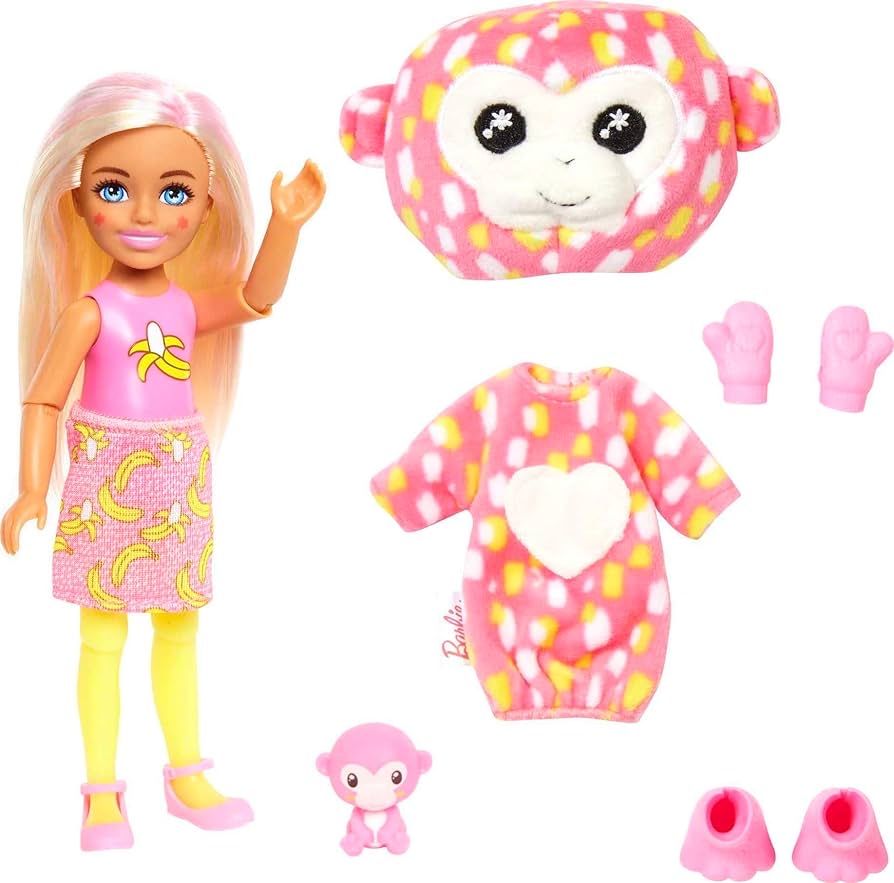 Barbie Cutie Reveal Chelsea Small Doll, Jungle Tiger, тигр, мавпочка