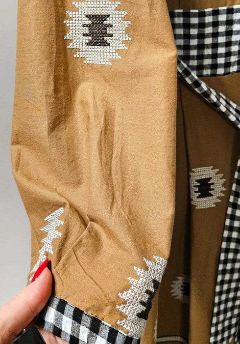 Платье вышиванка миди из хлопка с поясом и карманами Dixie р. S/М