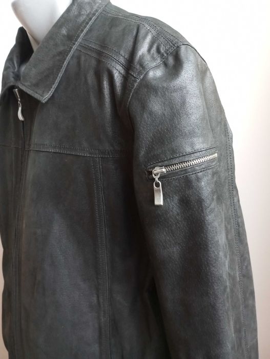 Essentials Kurtka męska skórzana czarna rozm.XL