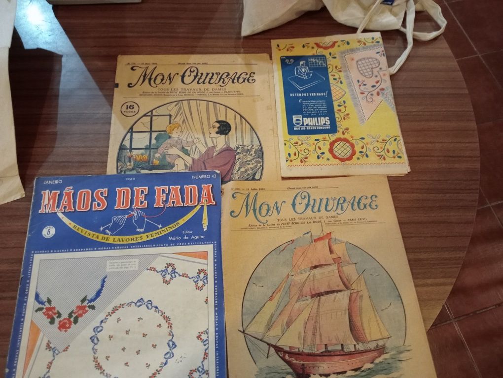 Revistas antigas moda e crochê