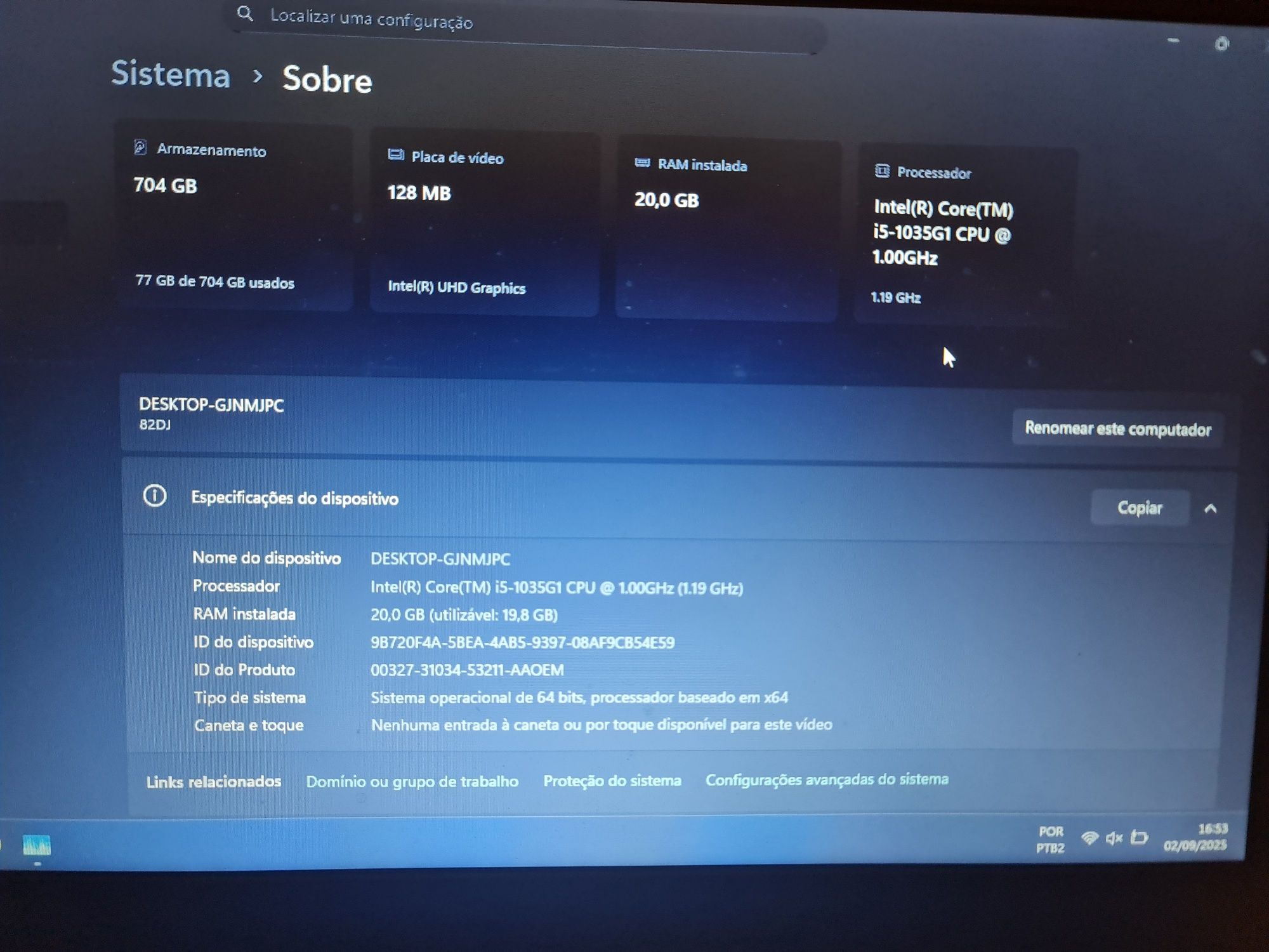 Notebook lenovo s145 15iiL