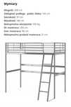 Łóżko/antresola SVÄRTA Ikea kultowe, młodzieżowe
