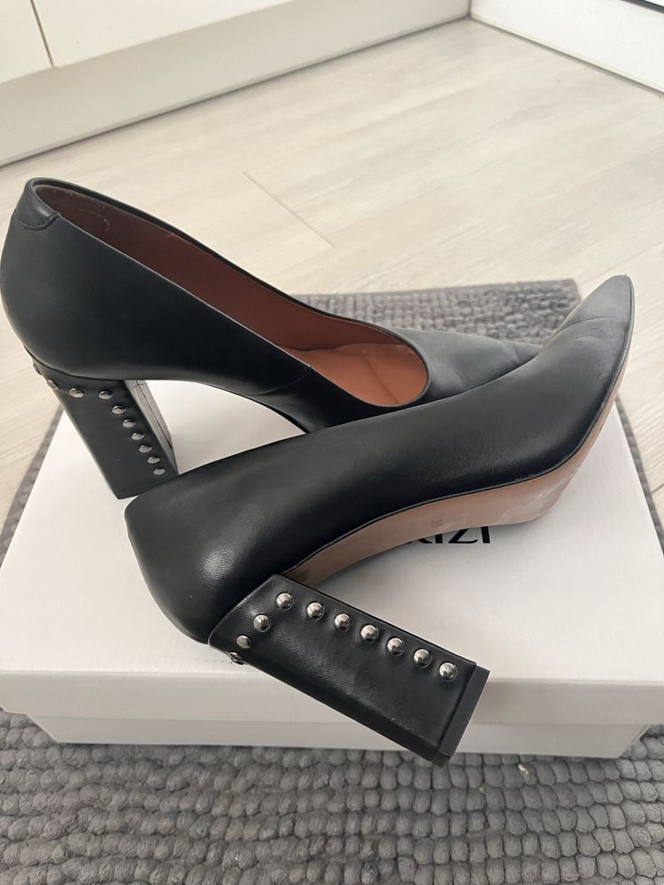 Buty skórzane na słupku Fabio Fabrizi