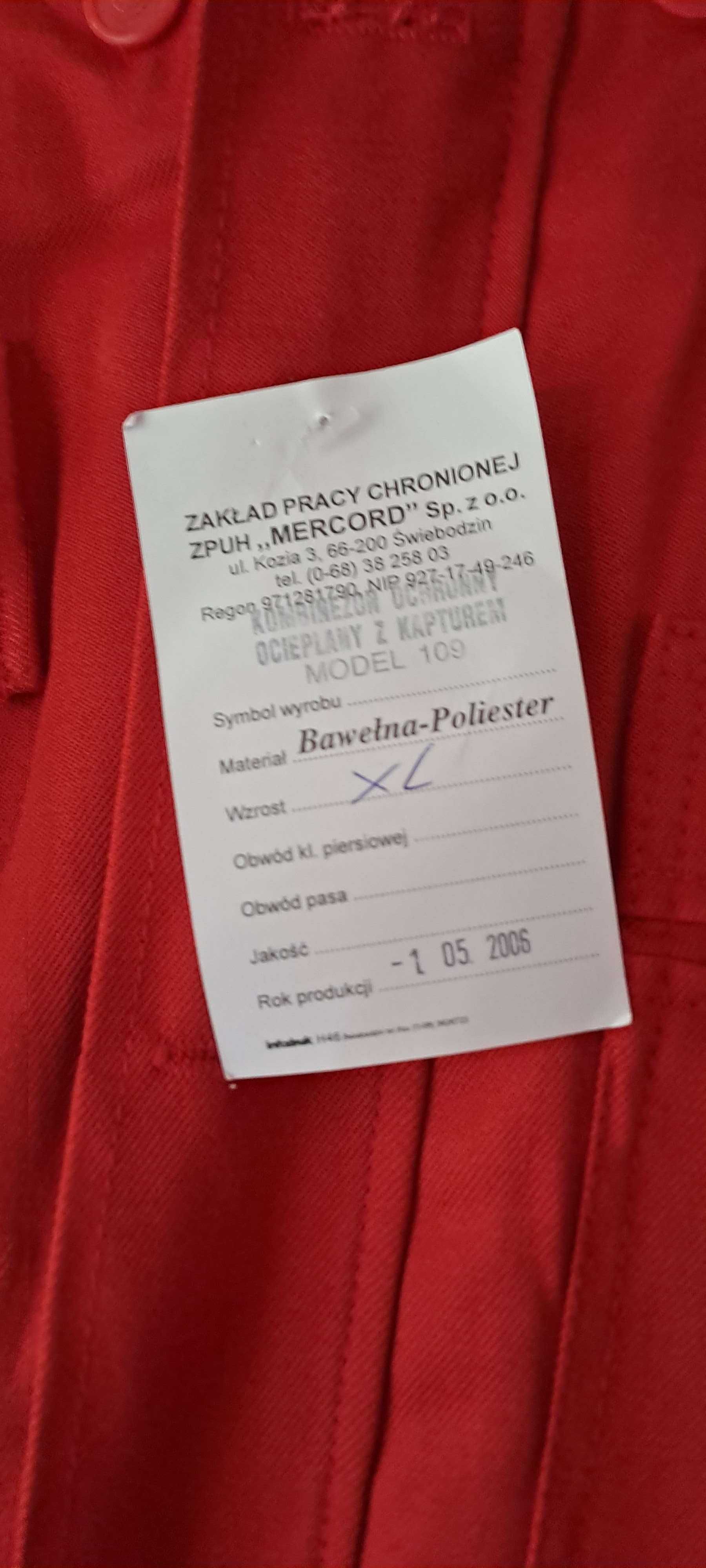 Nowy Kombinezon ochronny ocieplany z kapturem - XL