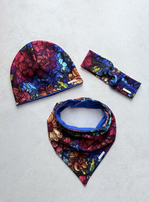 Czapka chusta jesień wiosna dziewczynka 52 54