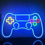 Neon LED Dekoracyjny GAME PAD Wielokolorowy Ściemnialny 42x28 cm USB