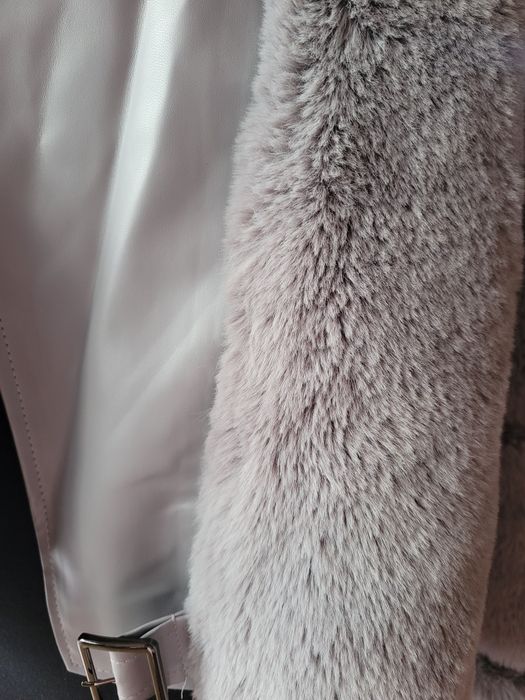 Ramoneska  skórzana z futerkiem