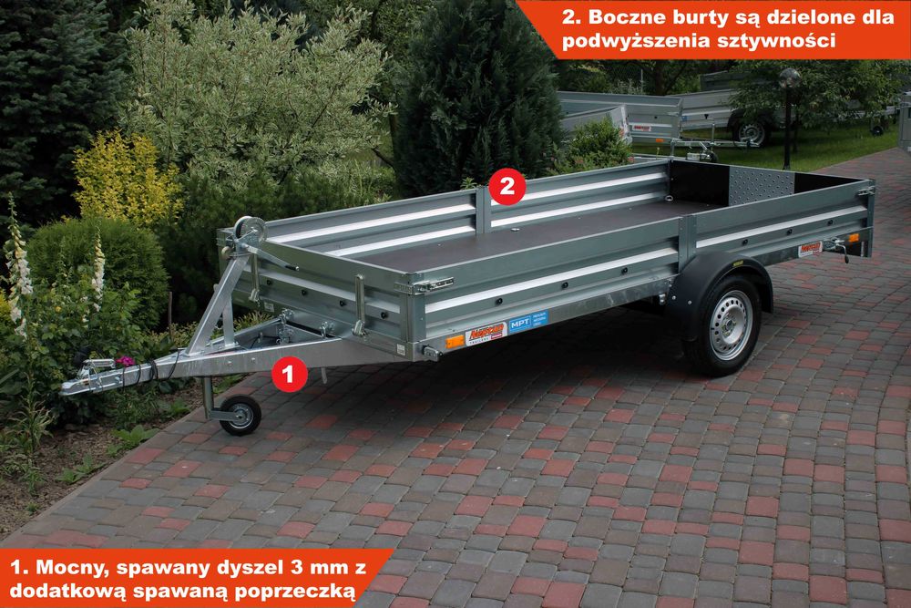 Duża Przyczepka N7-350 CT GN164 345x150 na skuter śnieżny, quady