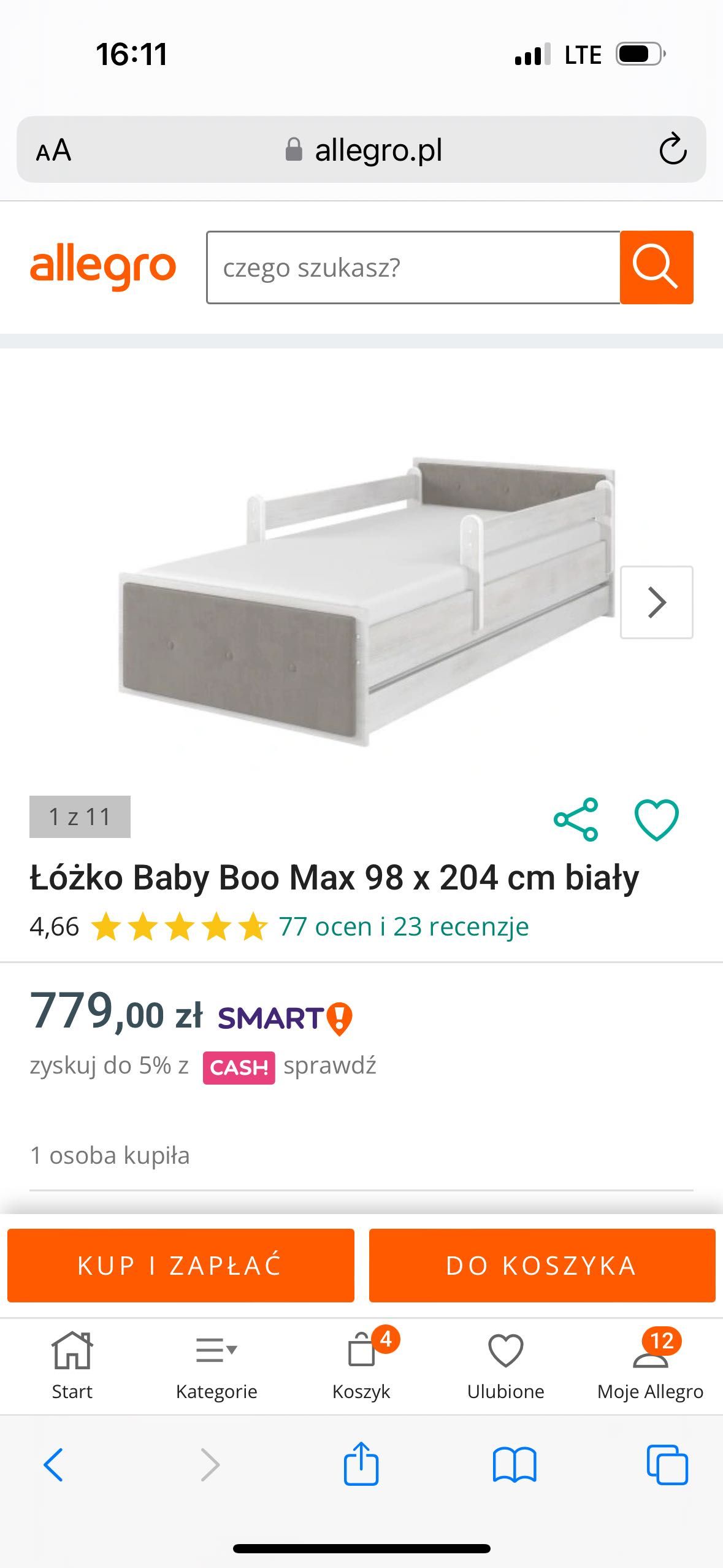 Łóżko 1 osobowe dziecięce 90x200