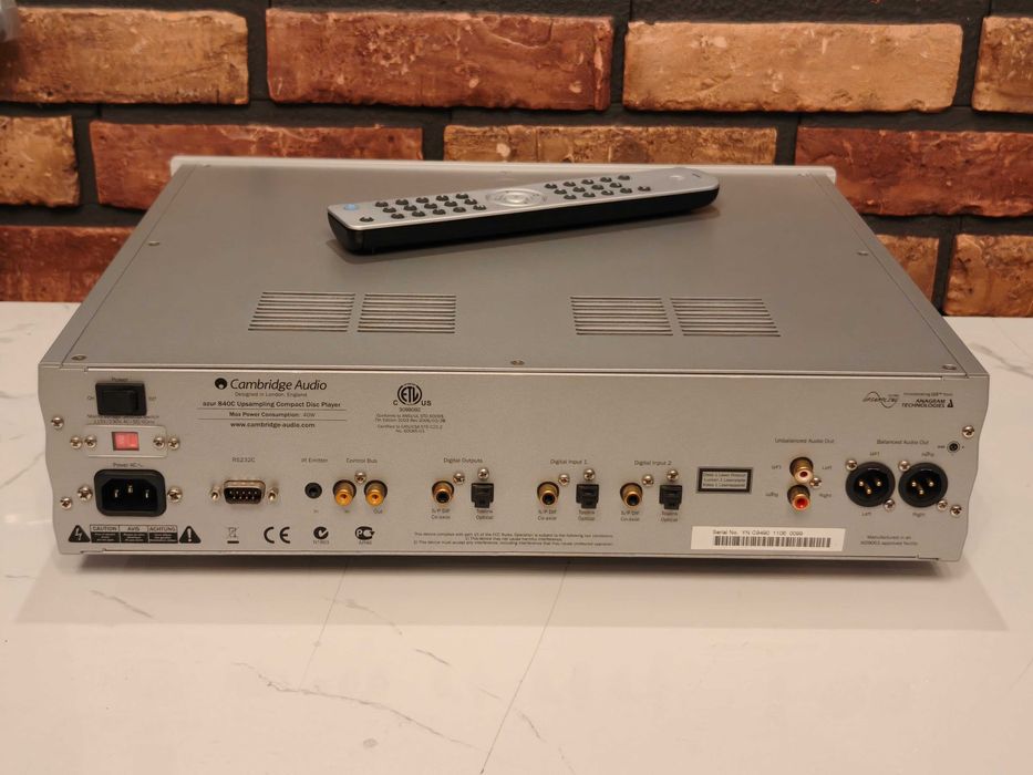 Audiofilski odtwarzacz CD CAMBRIDGE Azur 840c Jak nowy ! TOP ! XLR