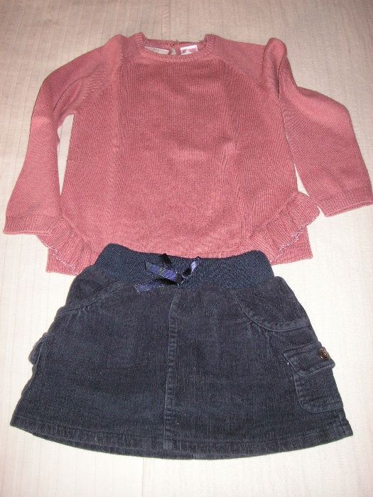 Saia Bombazine GRD e Camisola Malha Zara T-3 e 3/4 Anos