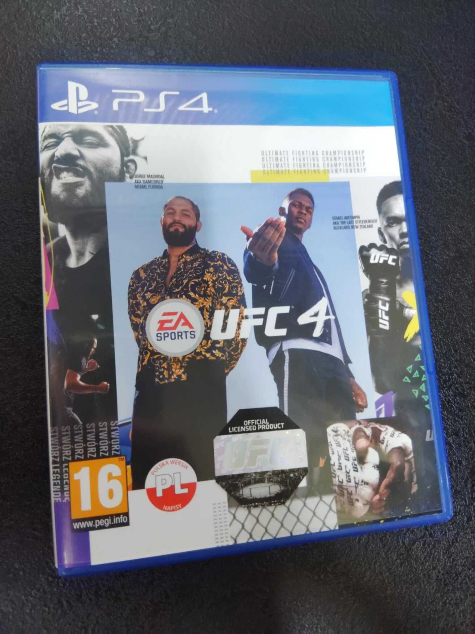 Zestaw 4 gier PS4 nfs, ufc, spiderman, sims 4