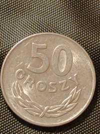 Moneta 50 groszy z 1975 roku bez znaku mennicy
