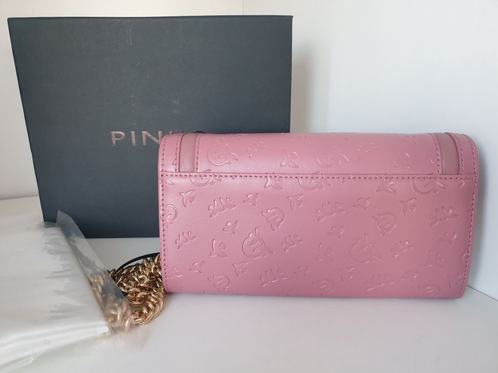 Torebka portfel Pinko Wallet malinowy róż Oryginalny skóra