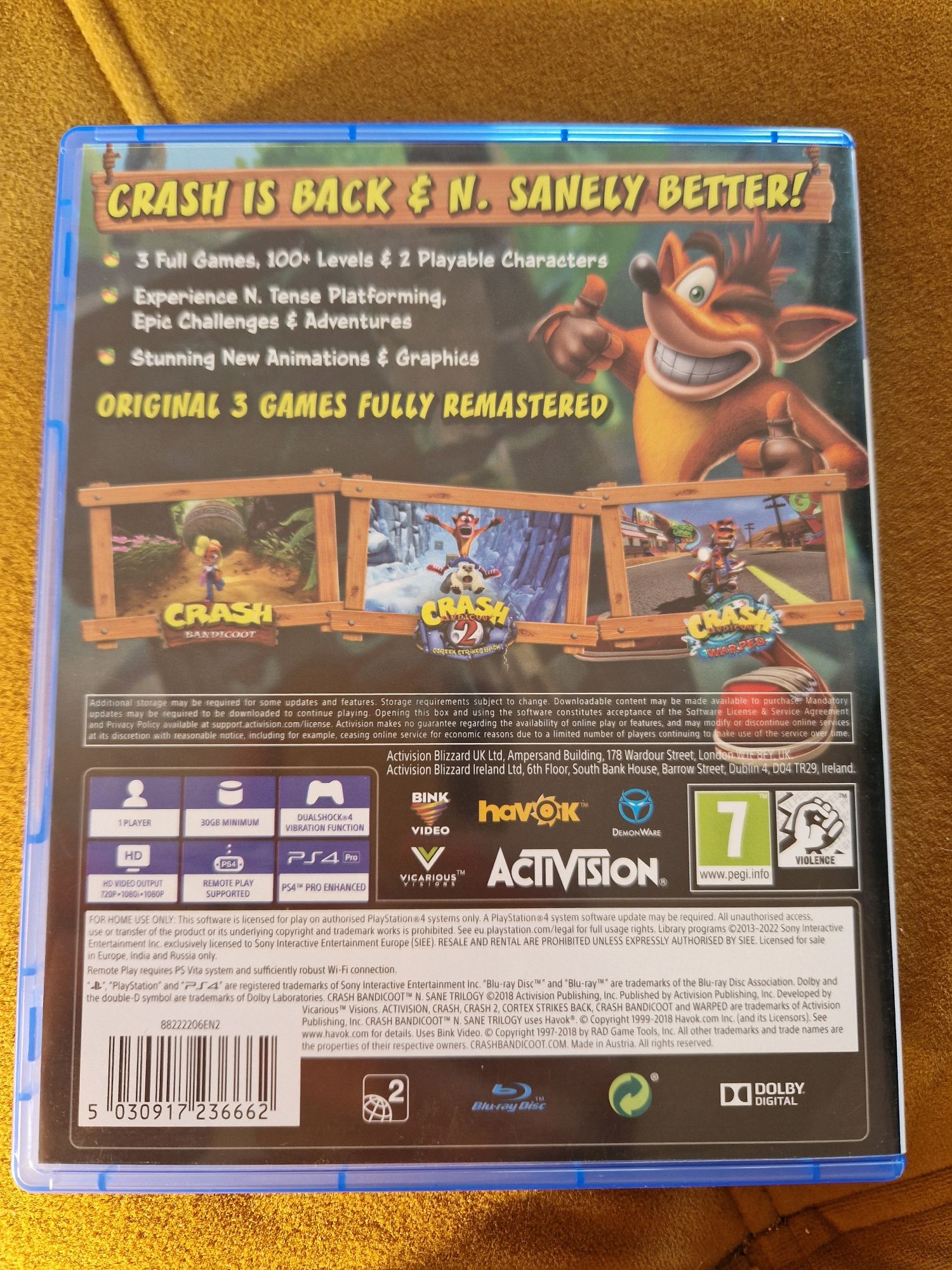 Gra Crash Bandicoot N Sane Trilogy 3 gry PS4 PS5 Playstation 4 5