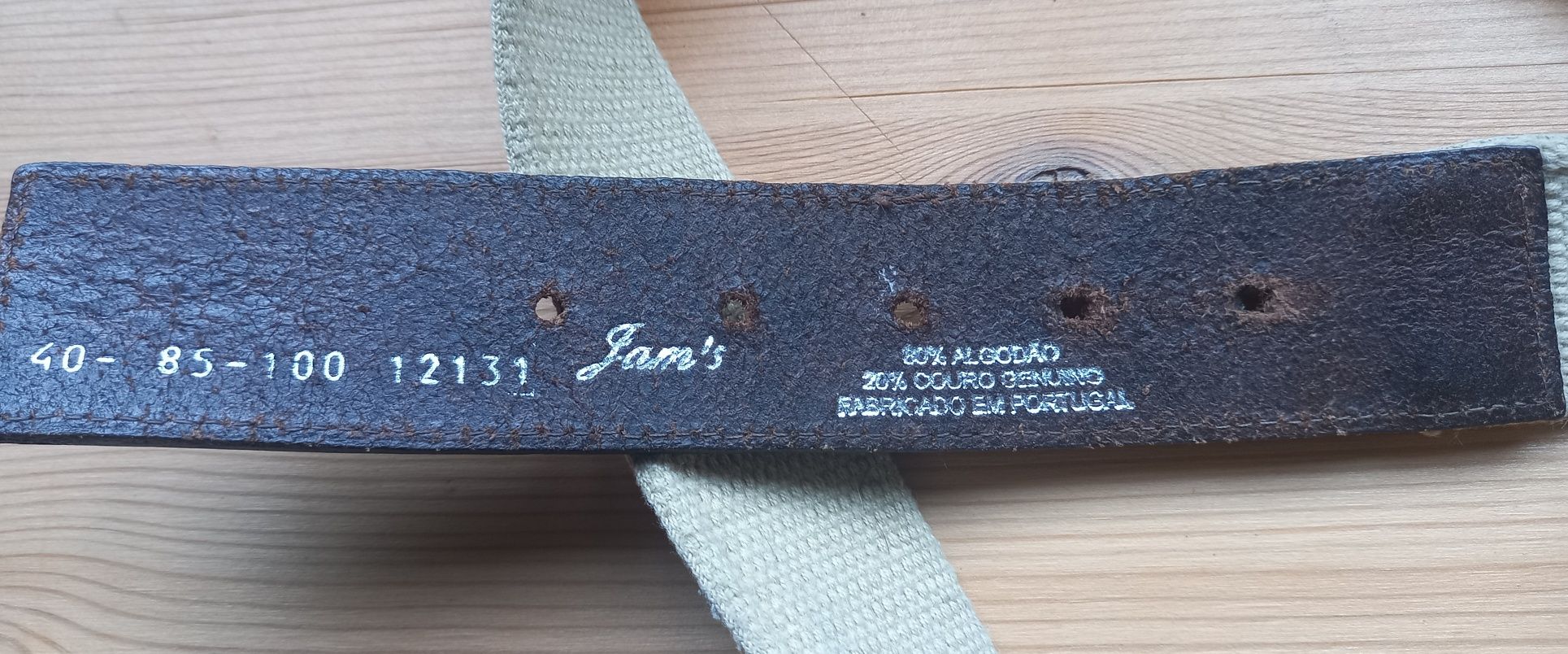 Cinto em pele e lona, para homem