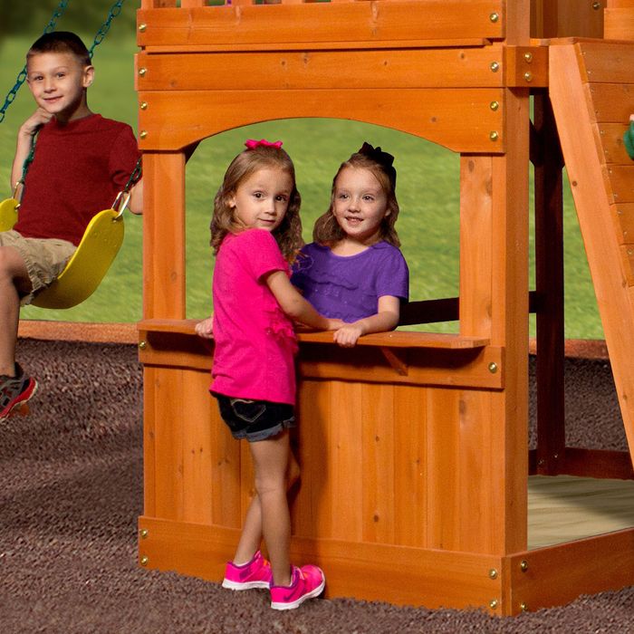 Plac zabaw ATLANTIS Ogrodowy Place Zabaw Drewniane Huśtawka Domek