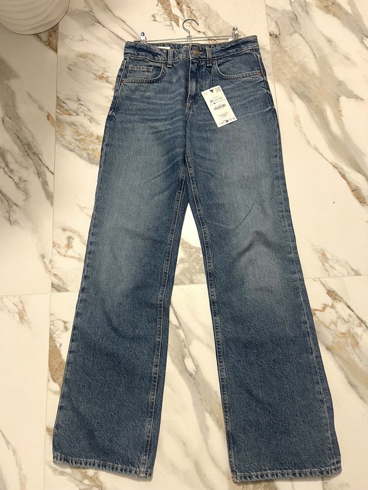 Джинси нові trf wide leg mide-rise zara