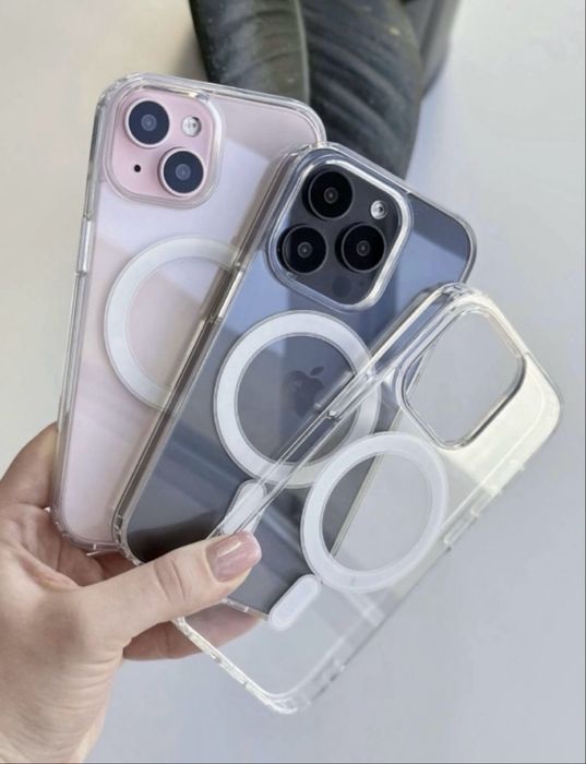Чехол Силиконовый Clear Case MagSafe Айфон с Магсейф 10-15 Pro,Pro Max