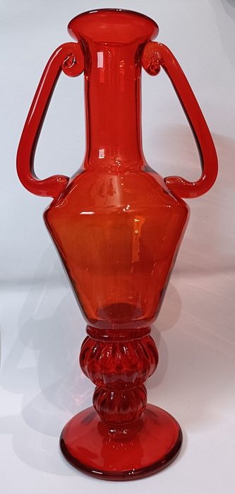 Wazon amfora Krakowski Instytut Szkła Słuczan Orkusz Unikat PRL