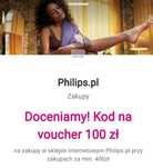 Kod rabatowy voucher 100zl/mwz 400zl w sklepie Philips.pl