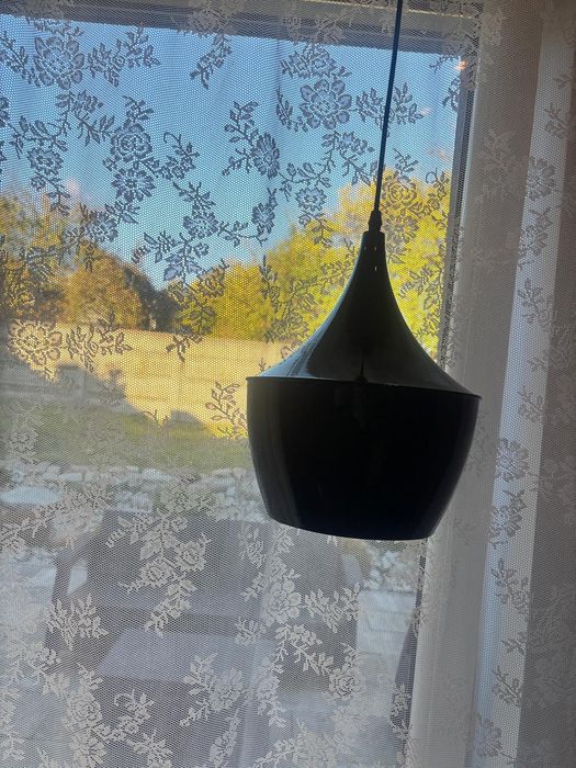 Lampa sufitowa klosz czarno złoty styl loft