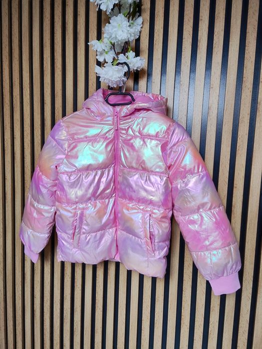 Zimowa kurtka holograficzna z kapturem