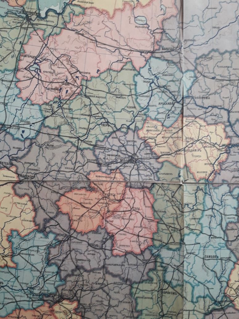 oryginaln Mapa z przełomu XIXw-XXw w europejskiej części Rosji a. ilin