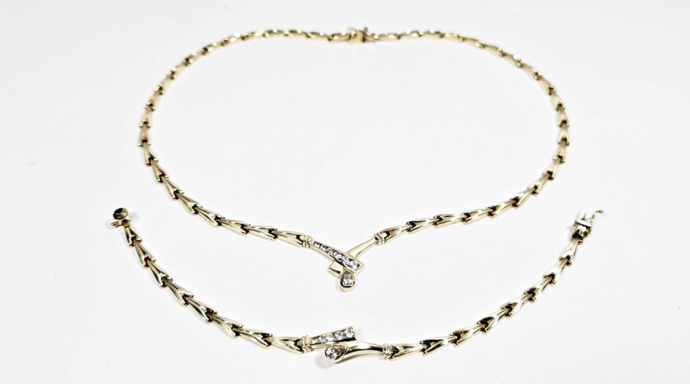 Złoty zestaw, naszyjnik bransoletka PR.585 25.36g K&B Handel Szczytno